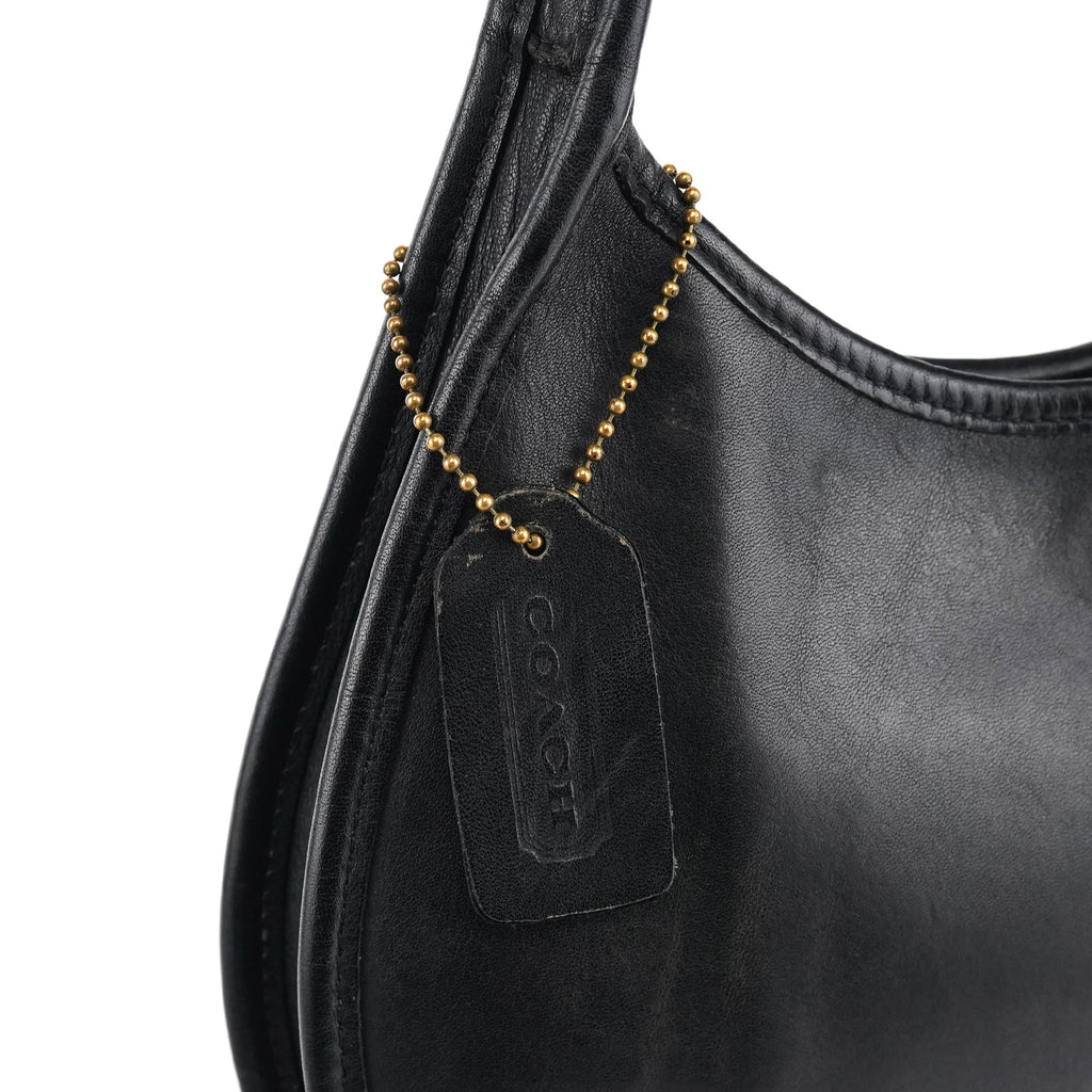 9027 Black Leather Mini Ergo Shoulder Bag