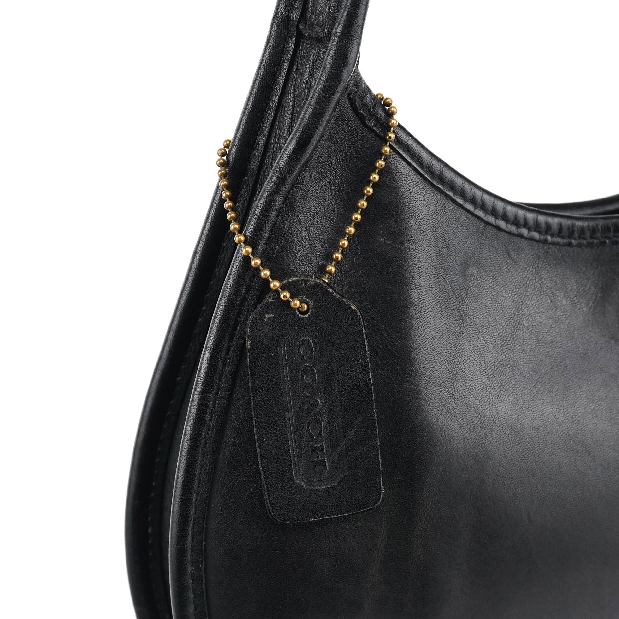 9027 Black Leather Mini Ergo Shoulder Bag