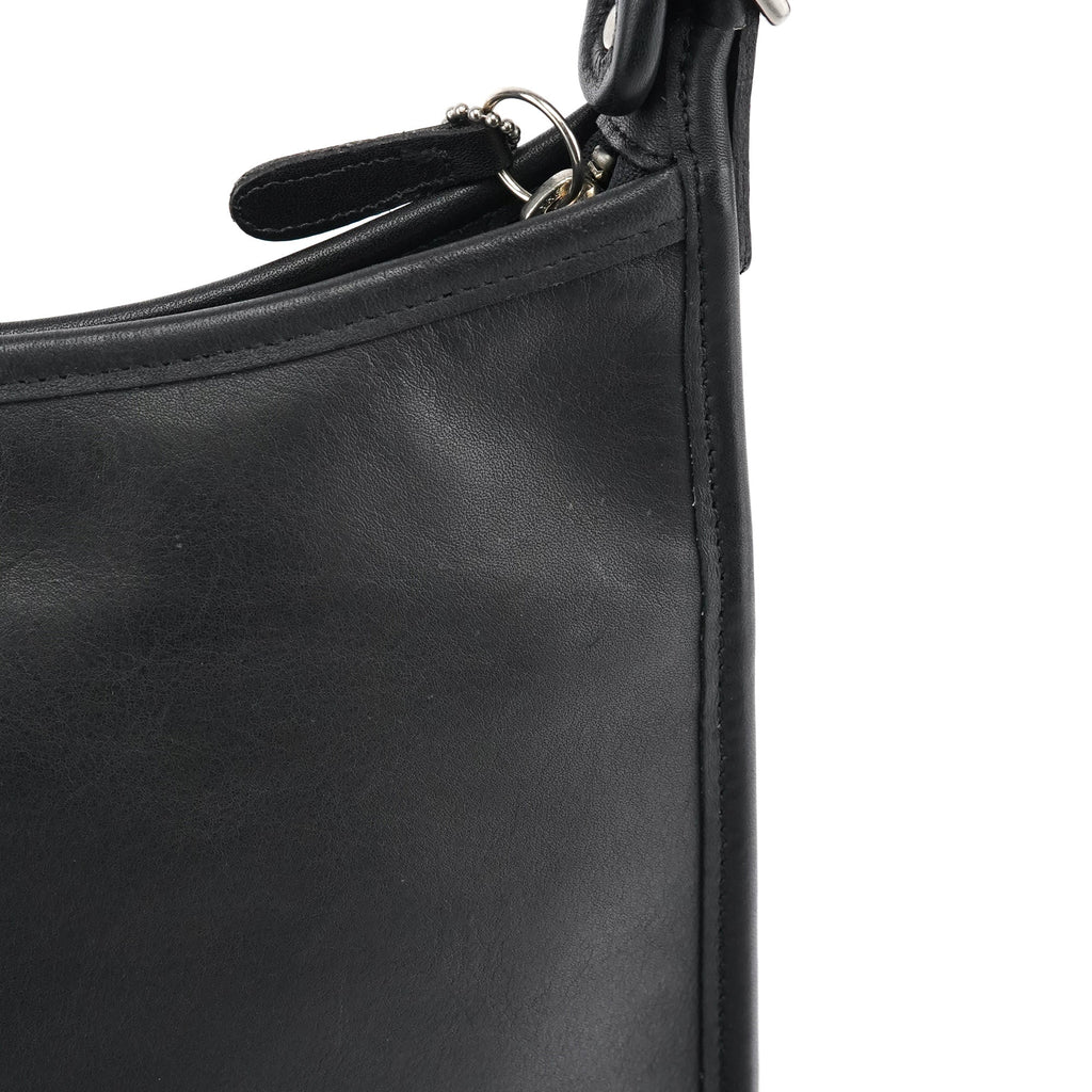 9073 Black Leather Shoulder Bag