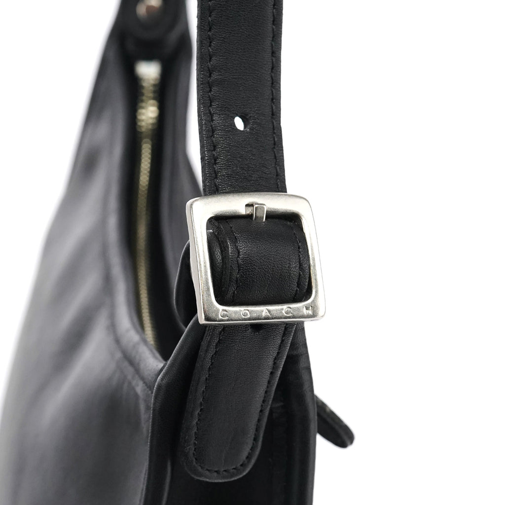 9073 Black Leather Shoulder Bag