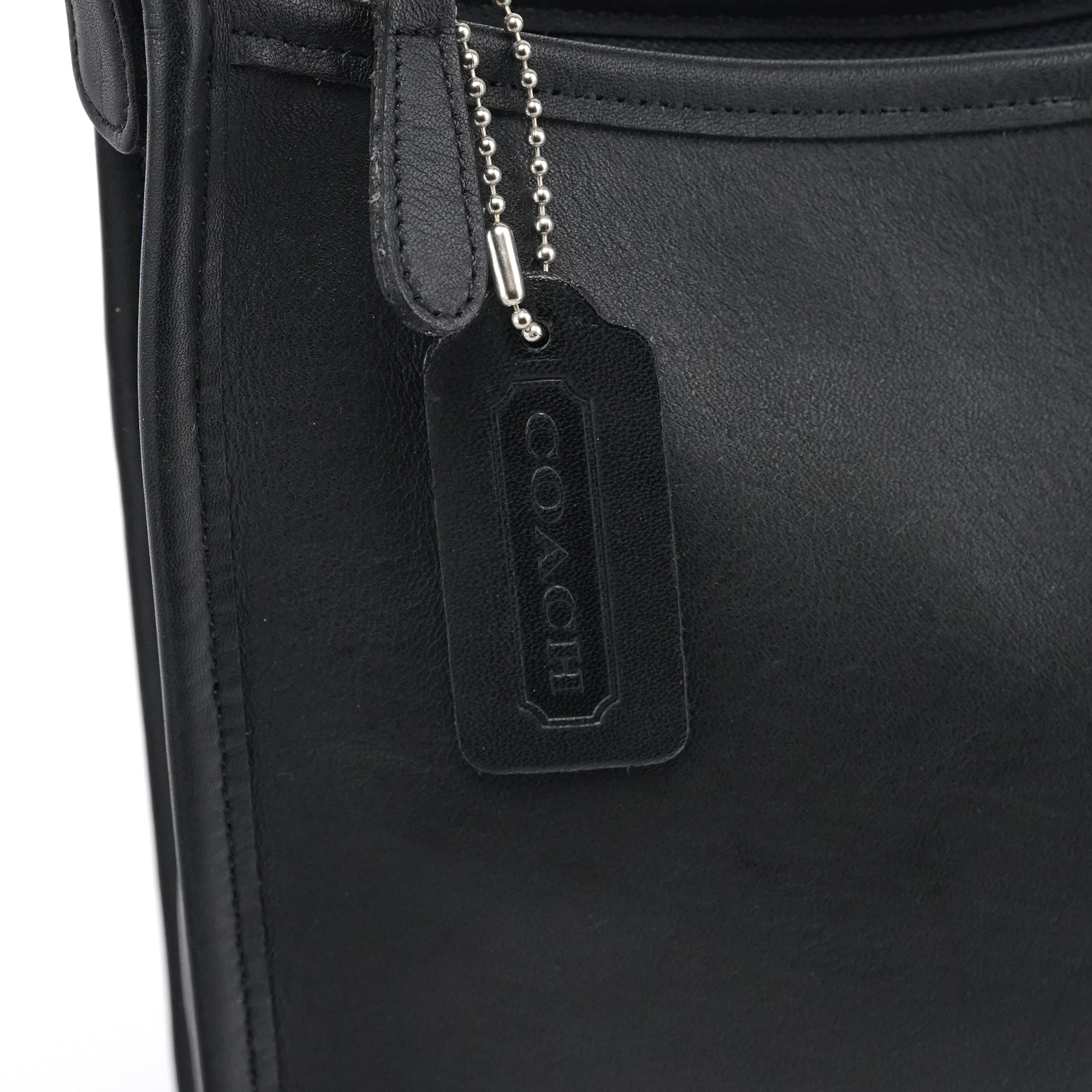9073 Black Leather Shoulder Bag