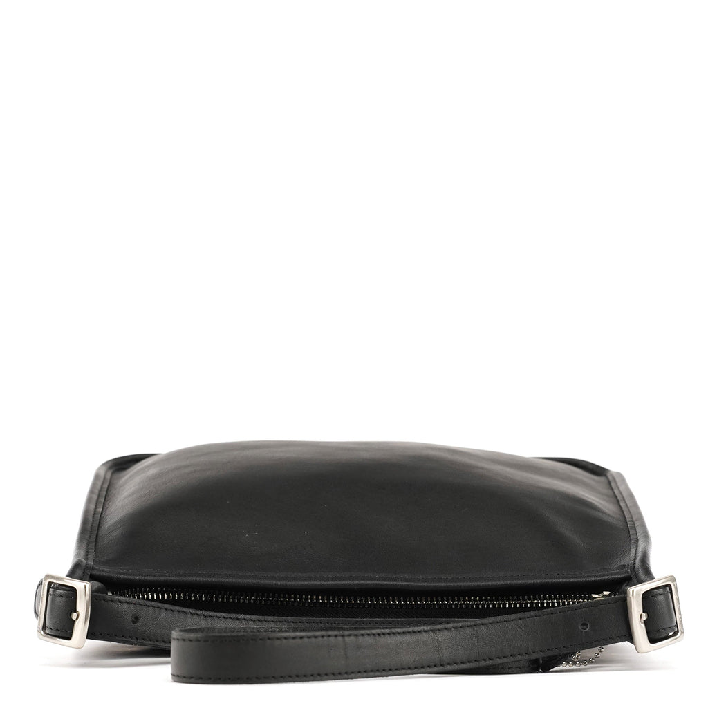 9073 Black Leather Shoulder Bag