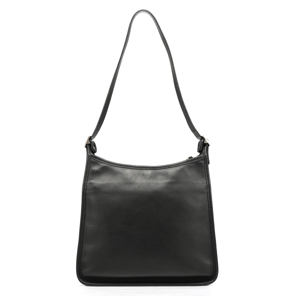 9073 Black Leather Shoulder Bag