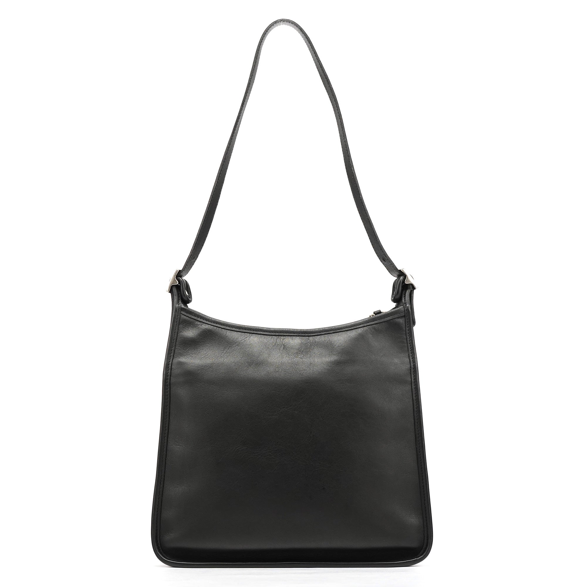 9073 Black Leather Shoulder Bag