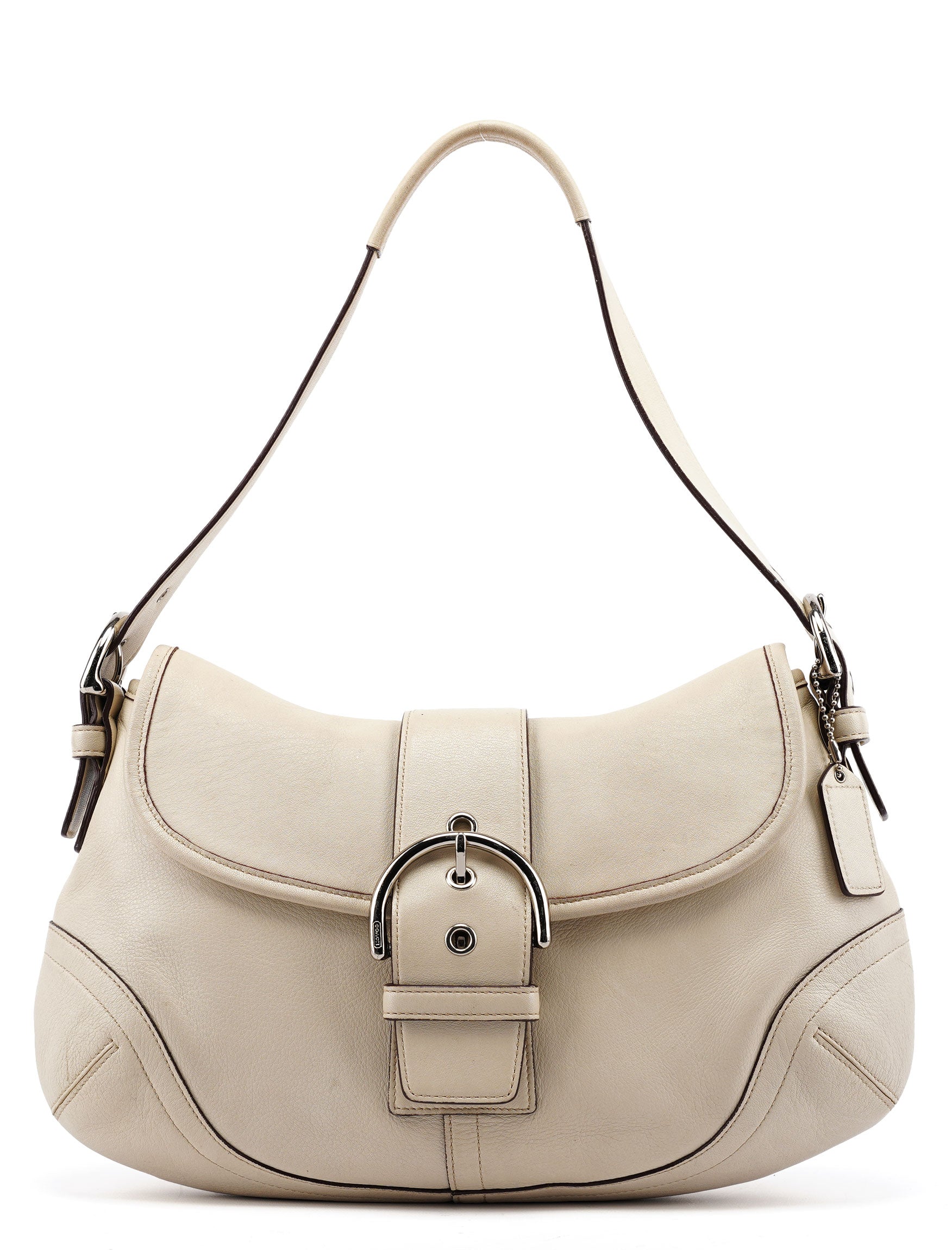 9249 White Leather Soho Shoulder Bag
