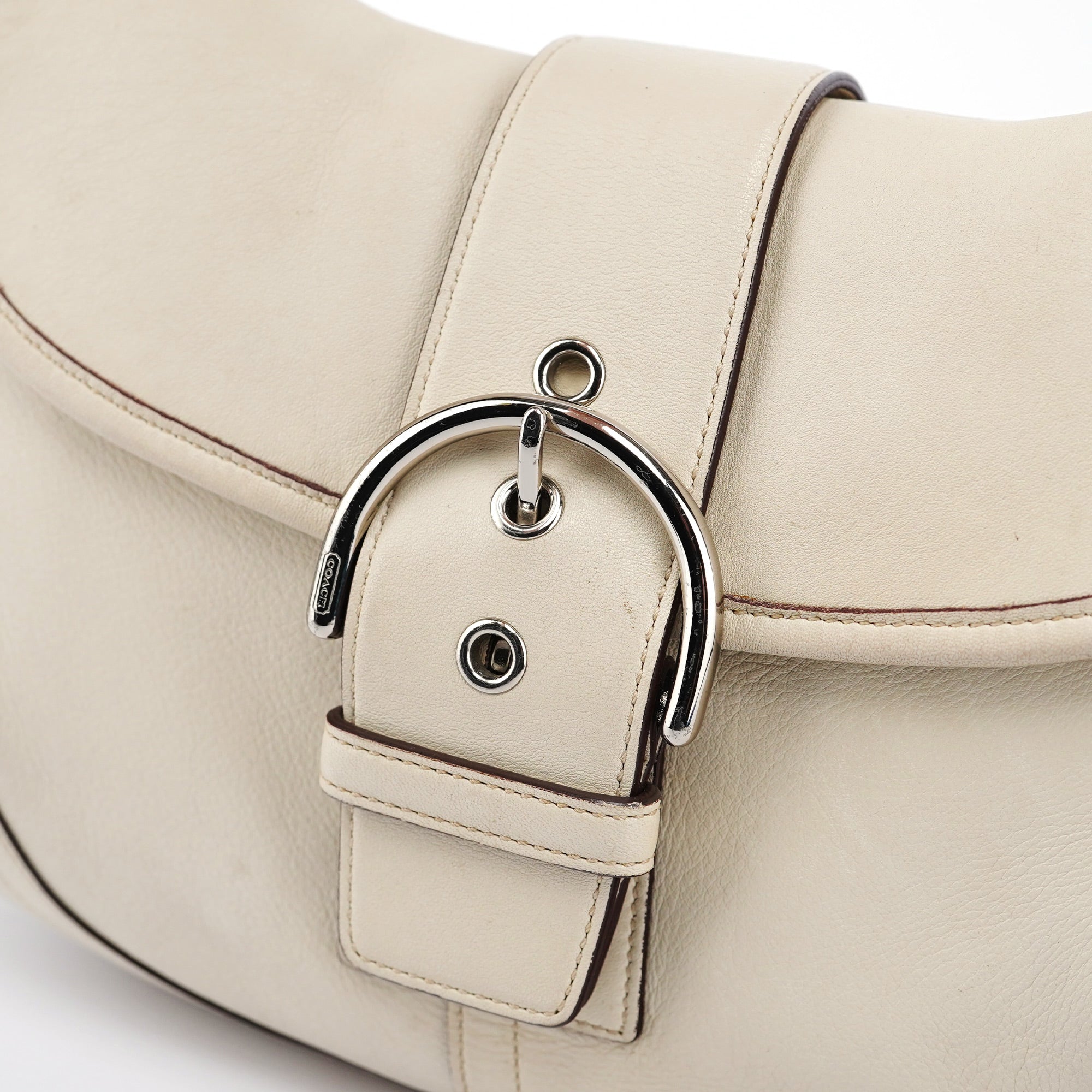 9249 White Leather Soho Shoulder Bag