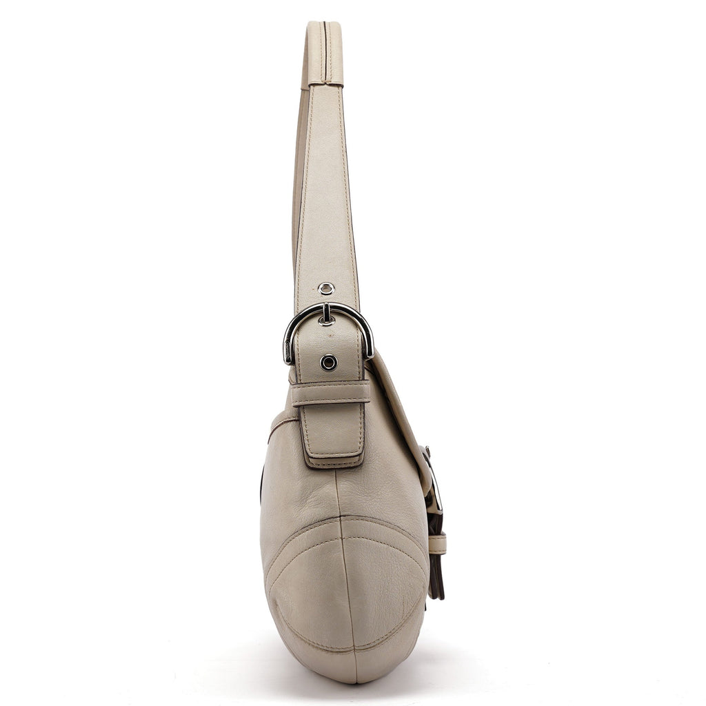 9249 White Leather Soho Shoulder Bag