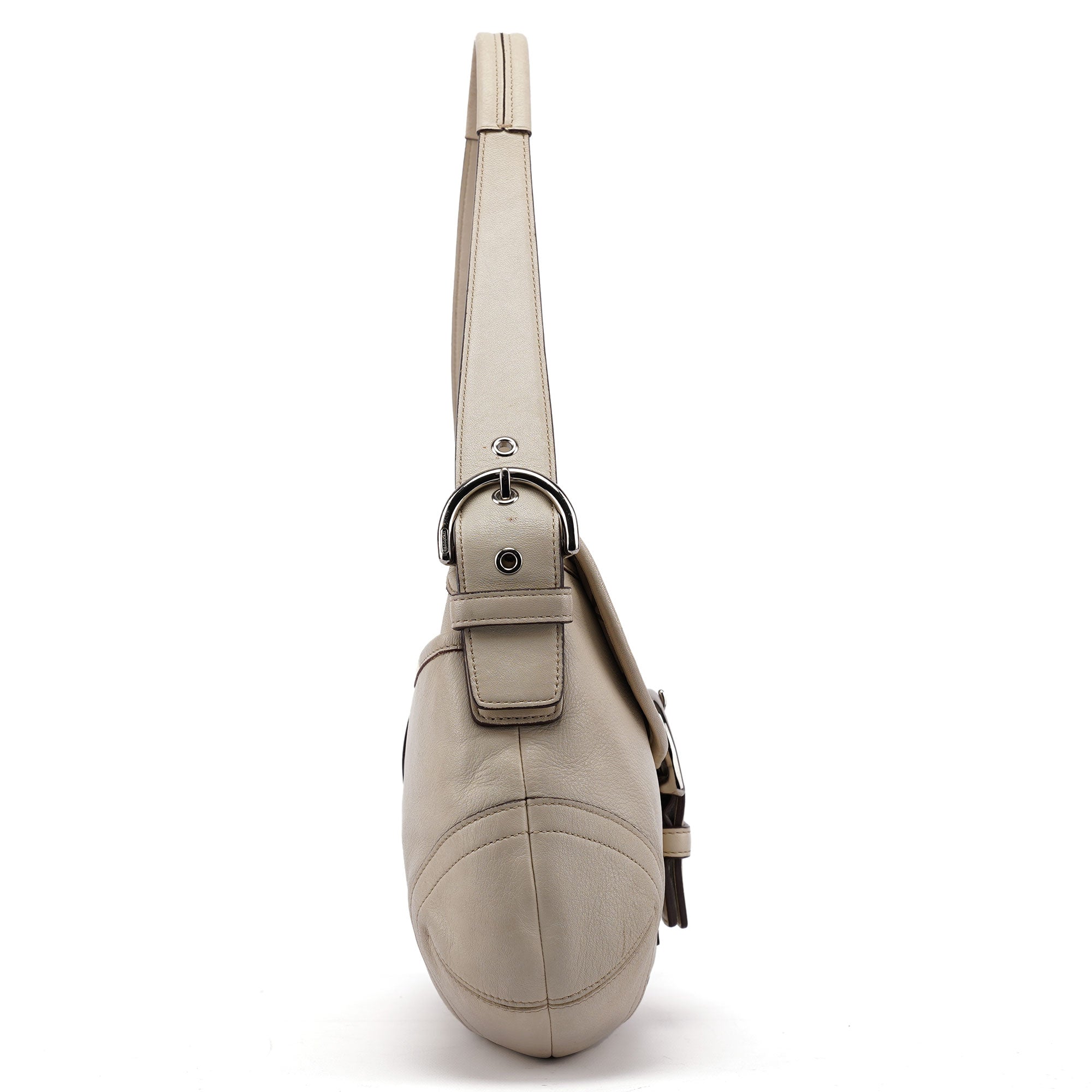 9249 White Leather Soho Shoulder Bag