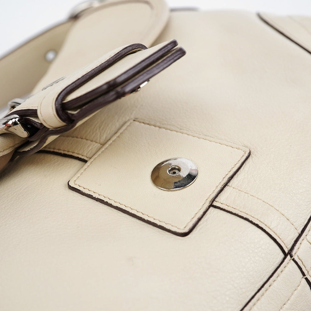 9249 White Leather Soho Shoulder Bag