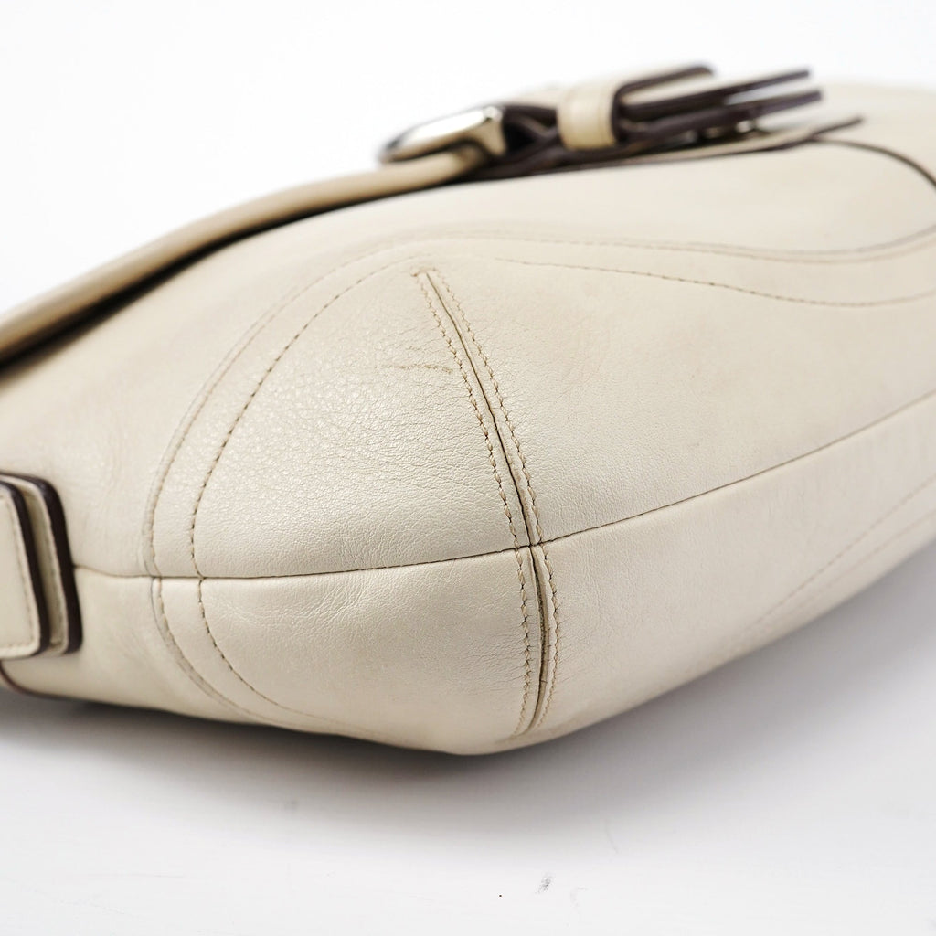 9249 White Leather Soho Shoulder Bag