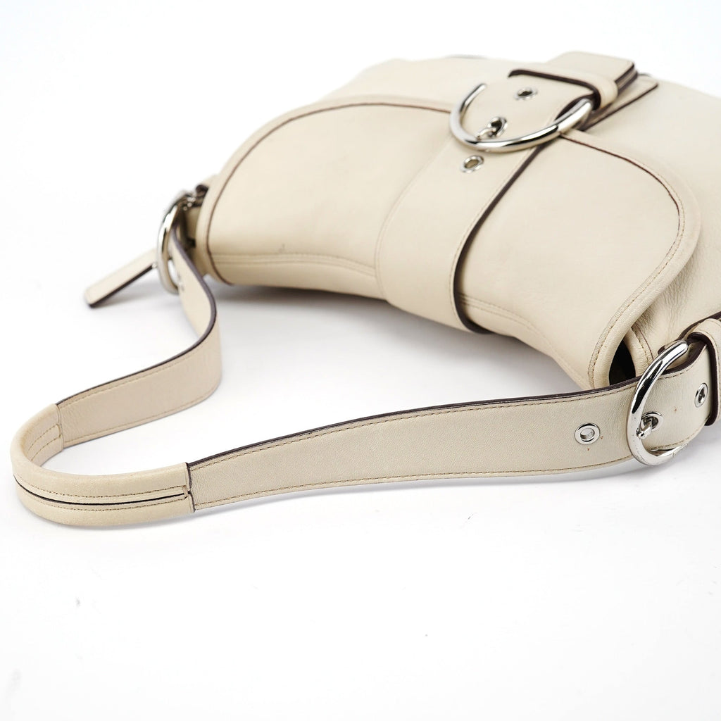 9249 White Leather Soho Shoulder Bag