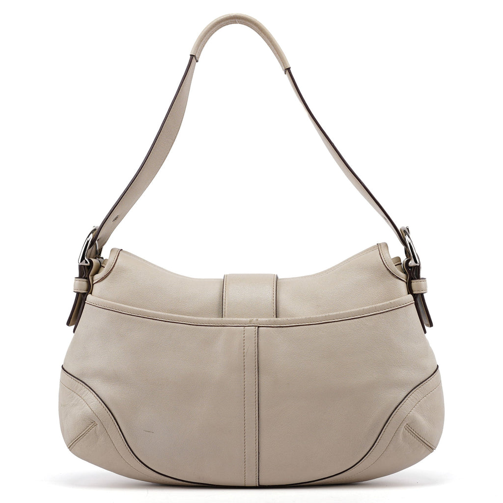 9249 White Leather Soho Shoulder Bag
