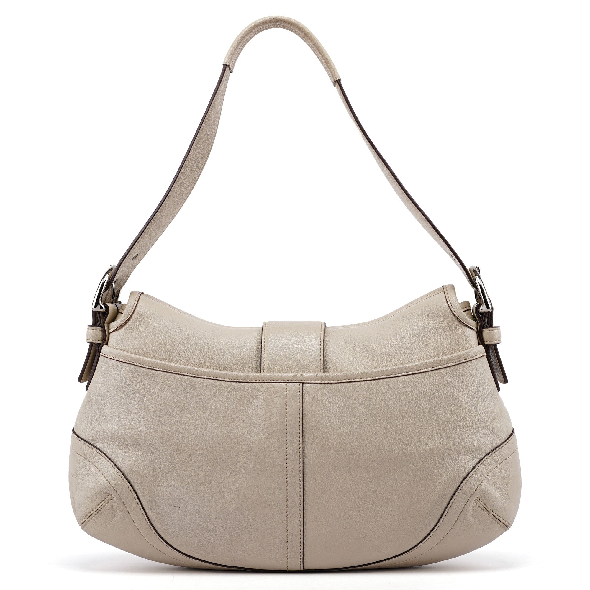 9249 White Leather Soho Shoulder Bag