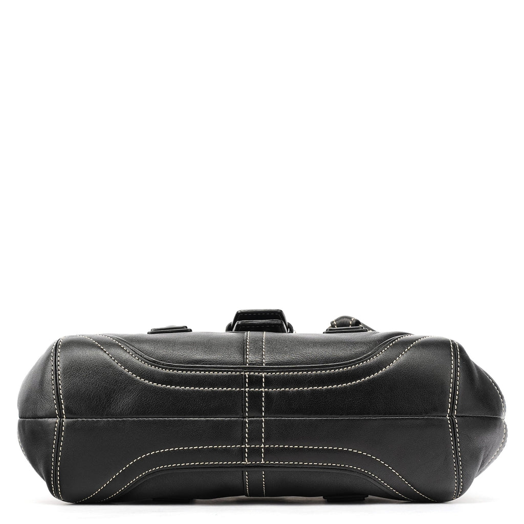 9250 Black Leather Soho Boston Bag