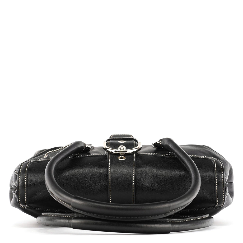 9250 Black Leather Soho Boston Bag