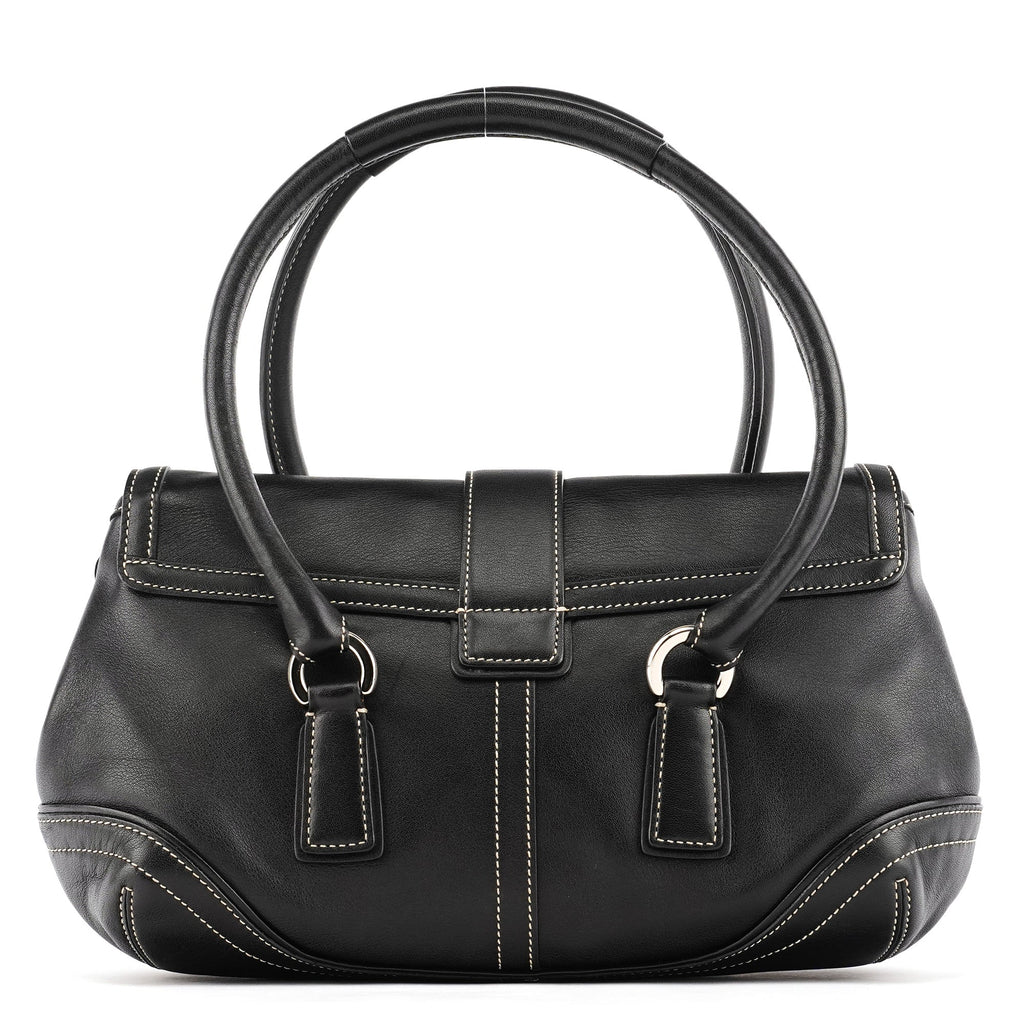 9250 Black Leather Soho Boston Bag