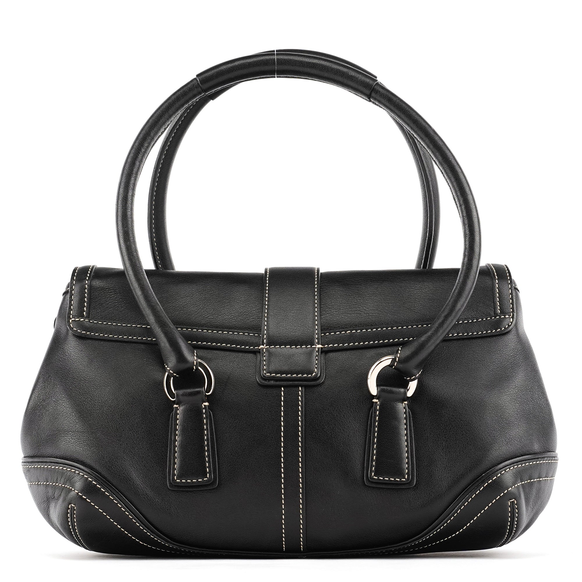 9250 Black Leather Soho Boston Bag