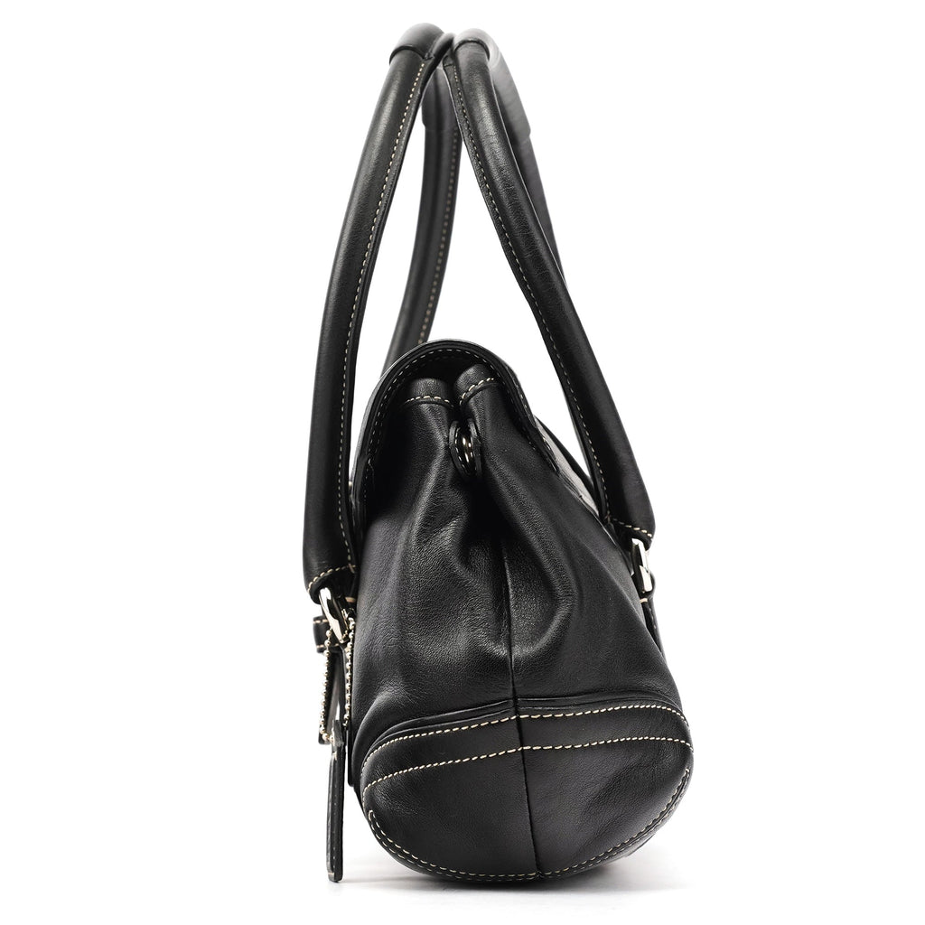 9250 Black Leather Soho Boston Bag
