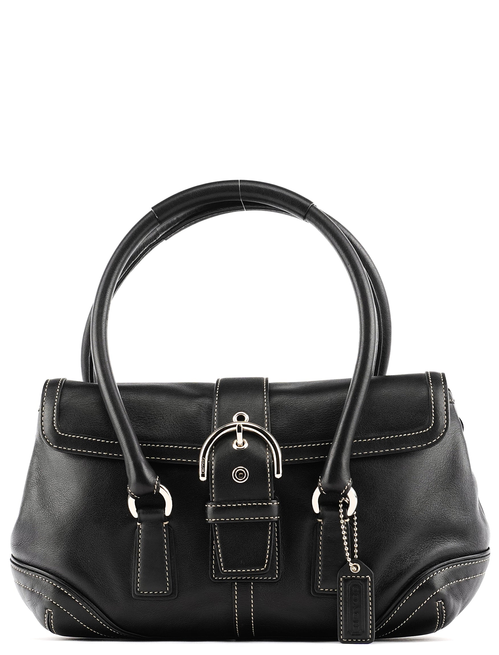 9250 Black Leather Soho Boston Bag