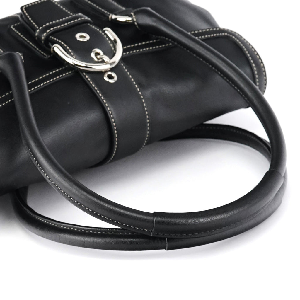 9250 Black Leather Soho Boston Bag