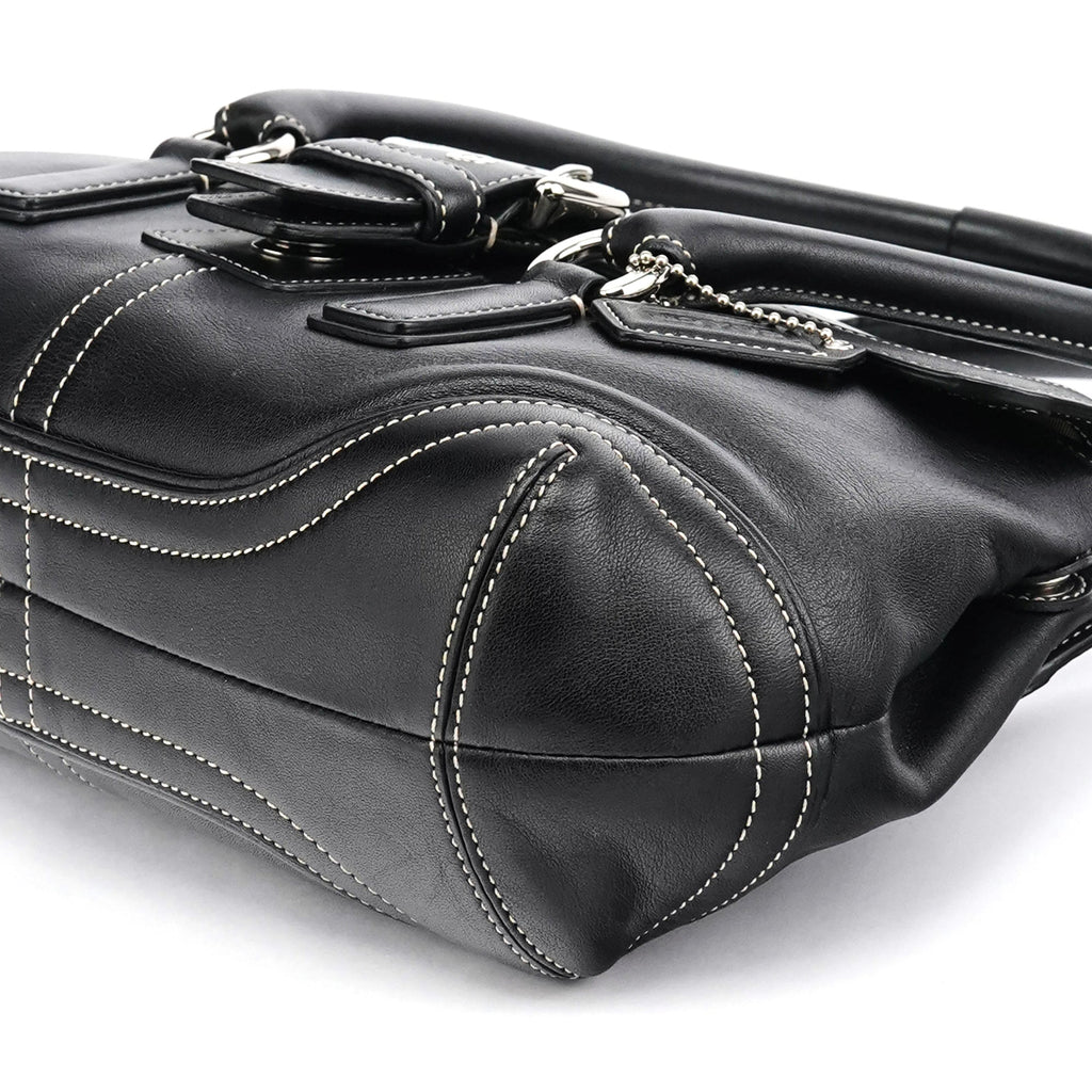 9250 Black Leather Soho Boston Bag
