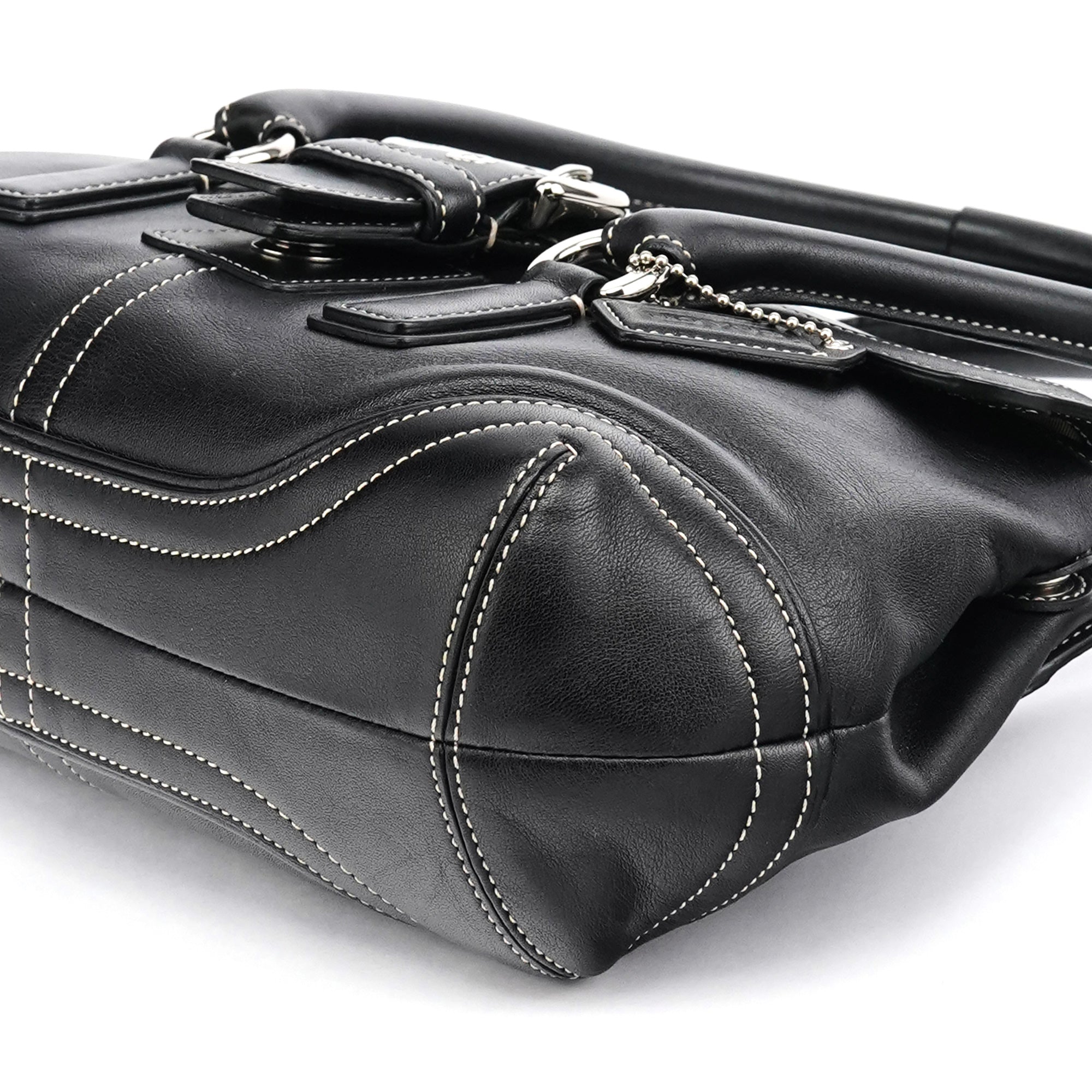 9250 Black Leather Soho Boston Bag