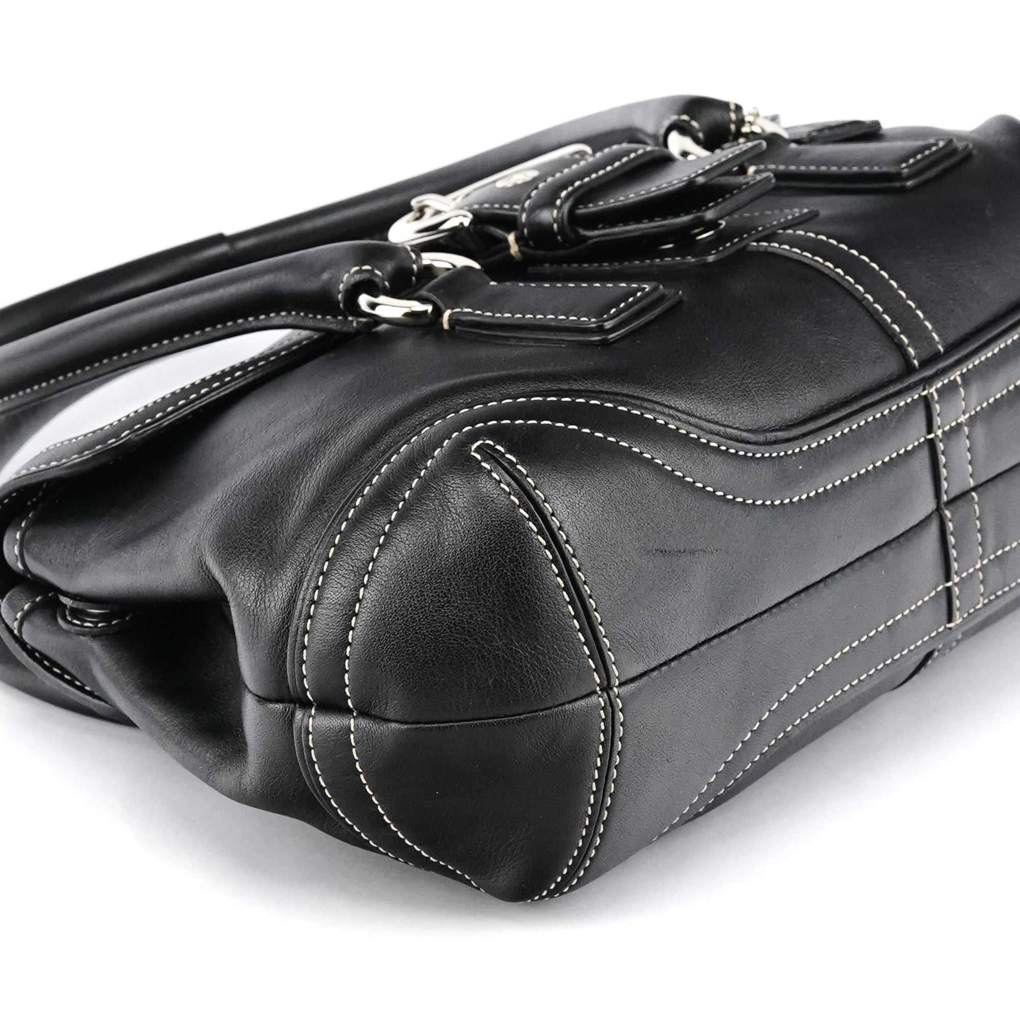 9250 Black Leather Soho Boston Bag
