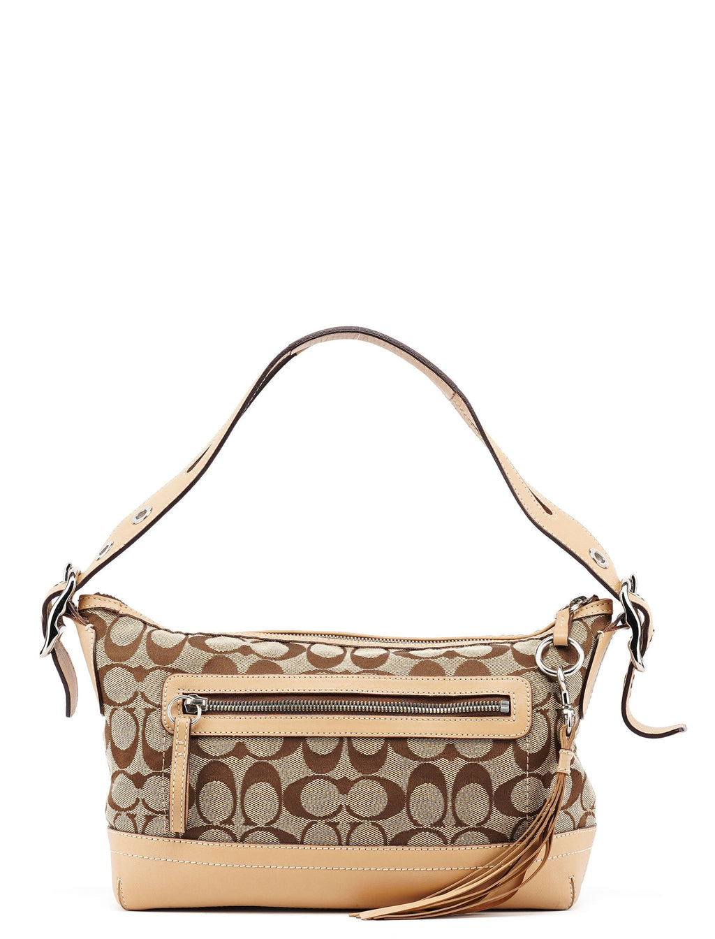 9363 Beige Signature C Demi Shoulder Bag