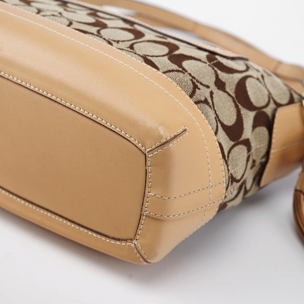 9363 Beige Signature C Demi Shoulder Bag