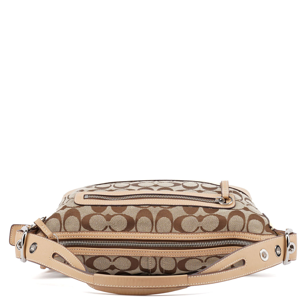 9363 Beige Signature C Demi Shoulder Bag