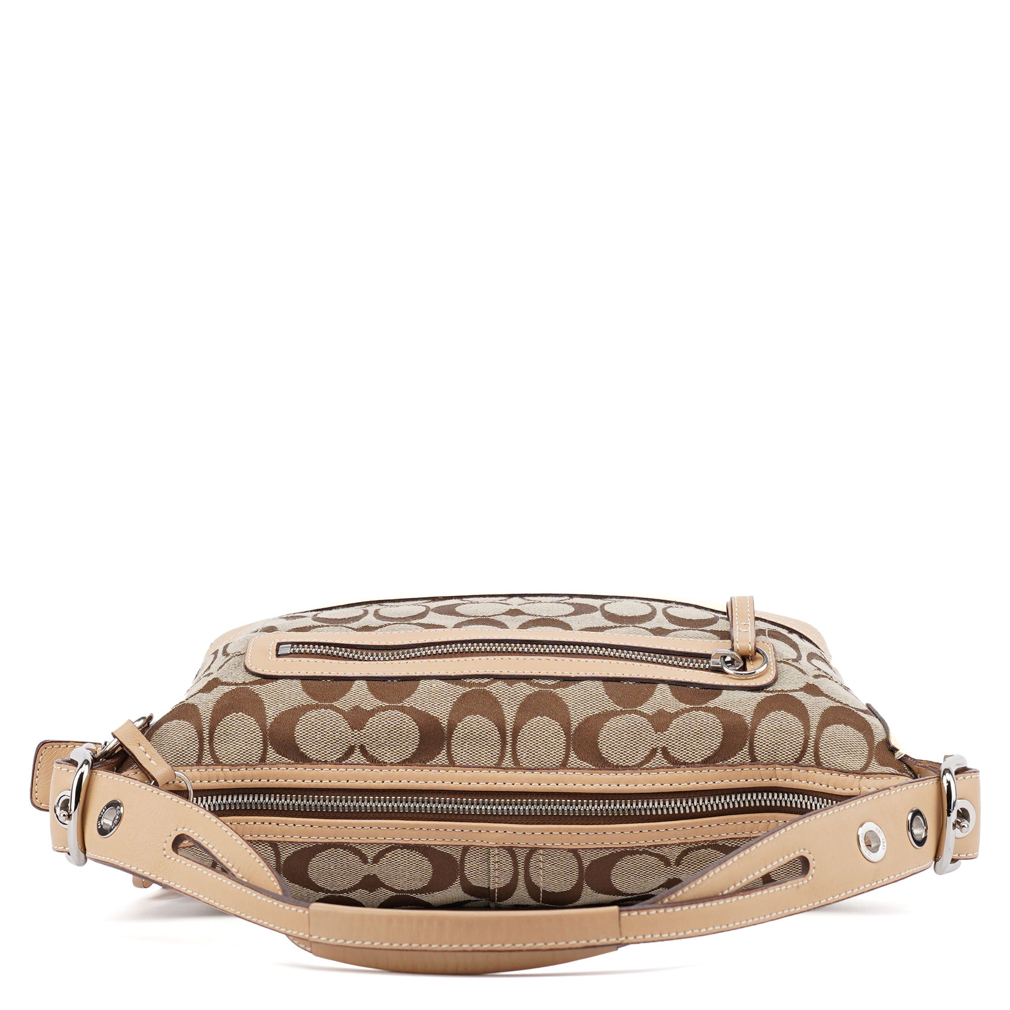 9363 Beige Signature C Demi Shoulder Bag