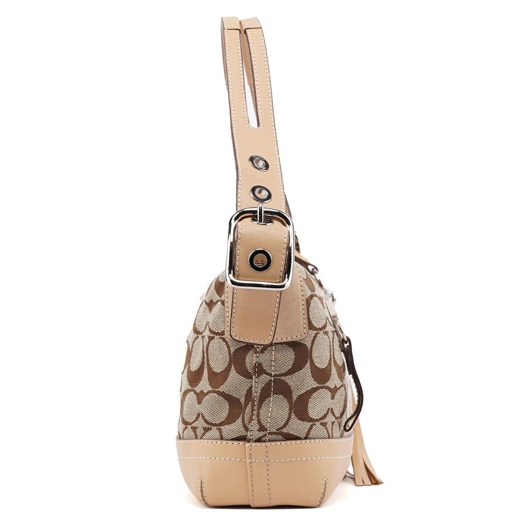 9363 Beige Signature C Demi Shoulder Bag