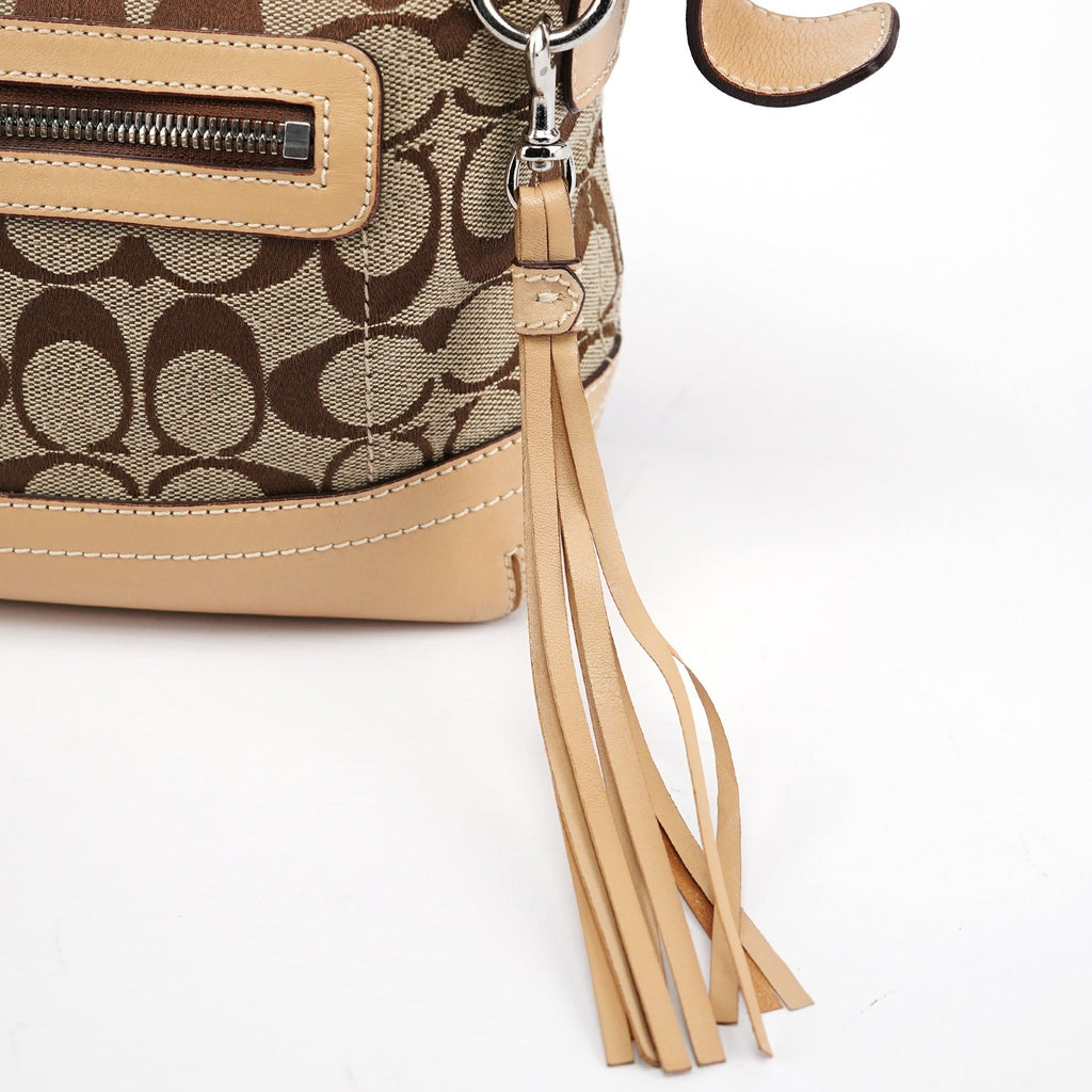 9363 Beige Signature C Demi Shoulder Bag