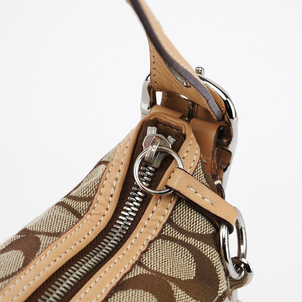 9363 Beige Signature C Demi Shoulder Bag
