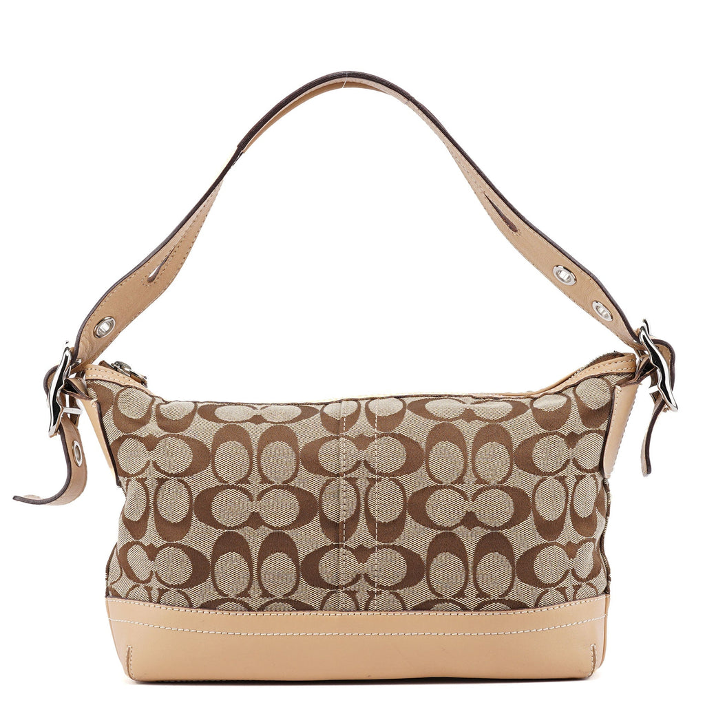 9363 Beige Signature C Demi Shoulder Bag