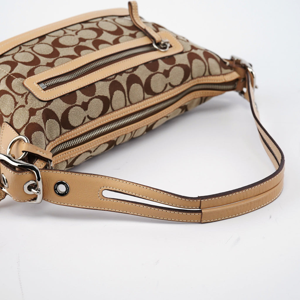 9363 Beige Signature C Demi Shoulder Bag