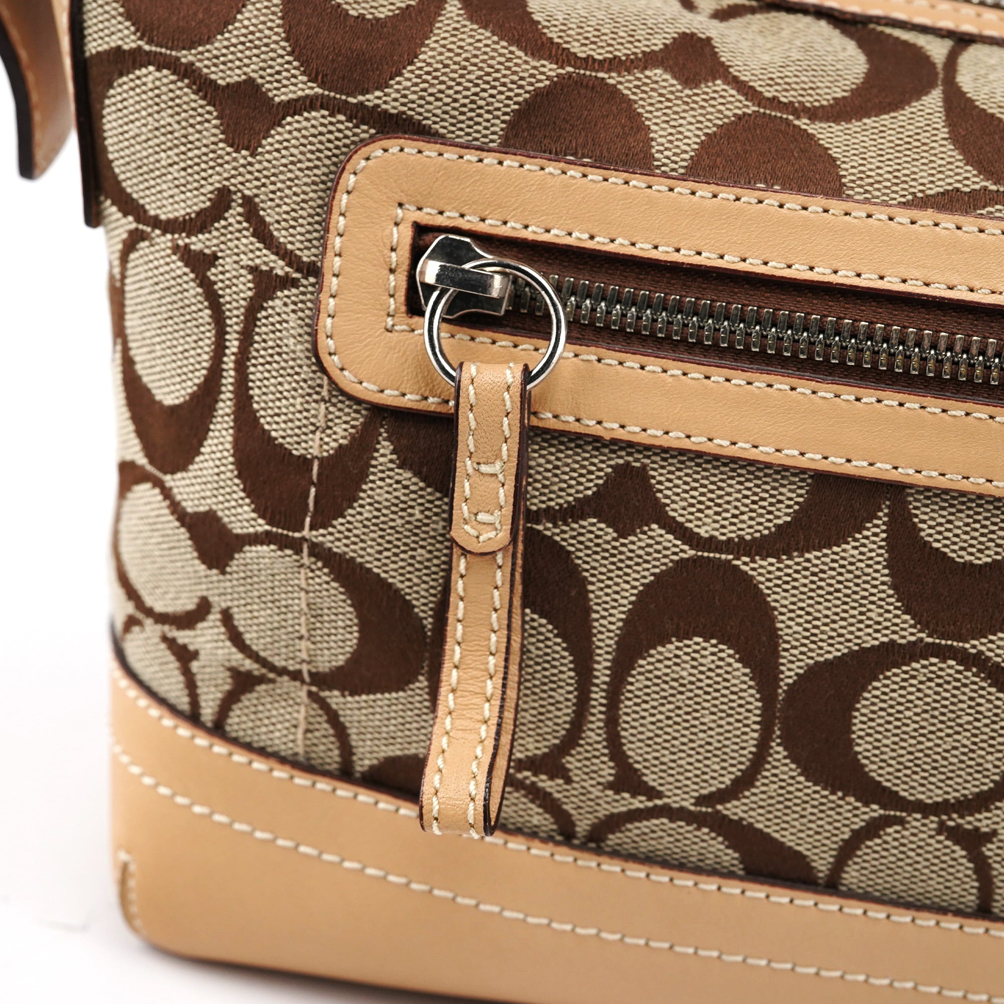 9363 Beige Signature C Demi Shoulder Bag