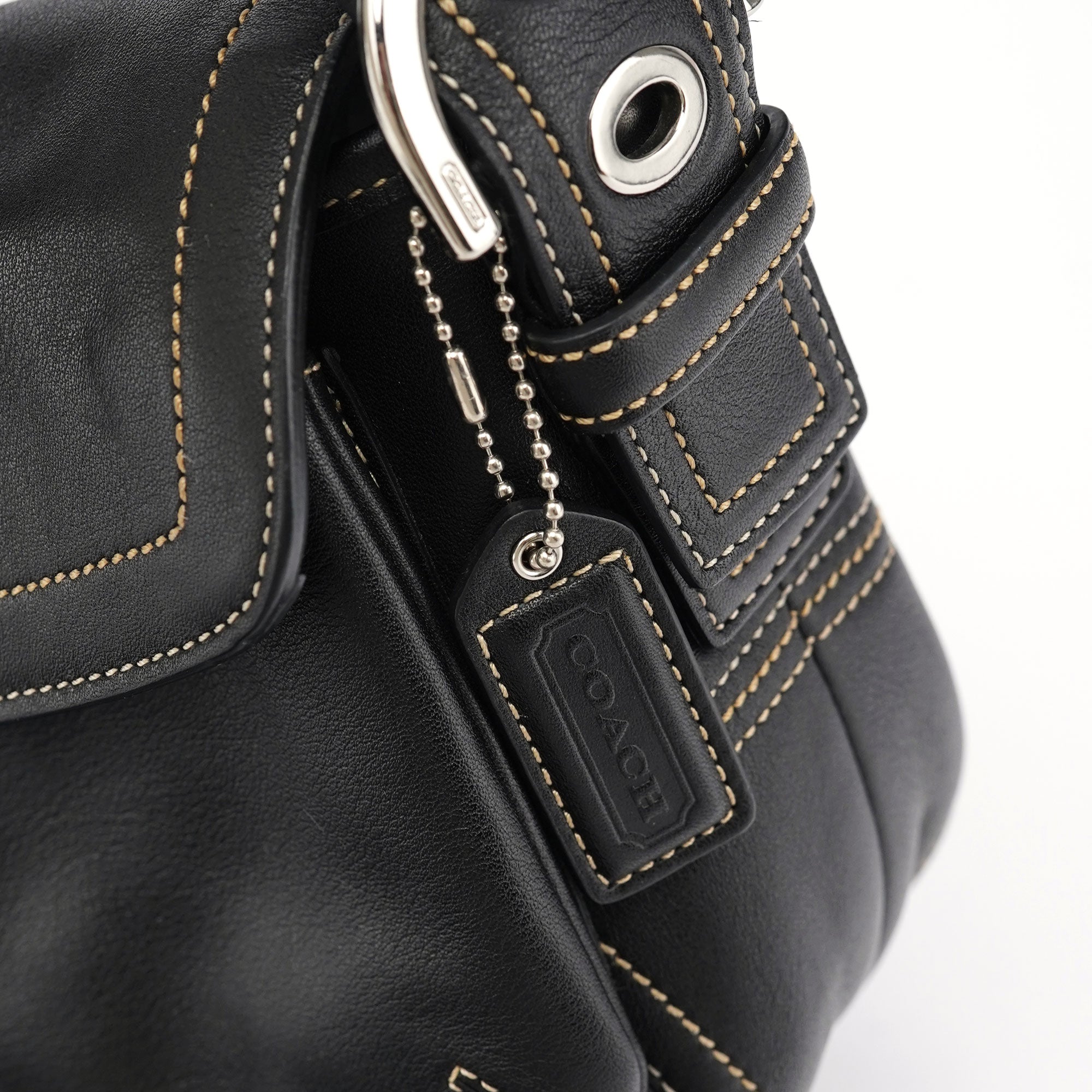 9434 Black Leather Soho Shoulder Bag