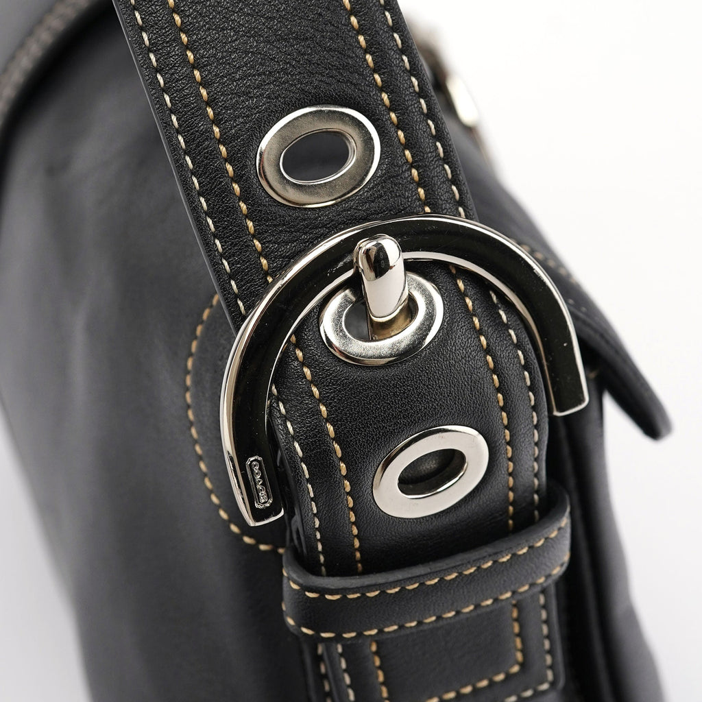 9434 Black Leather Soho Shoulder Bag