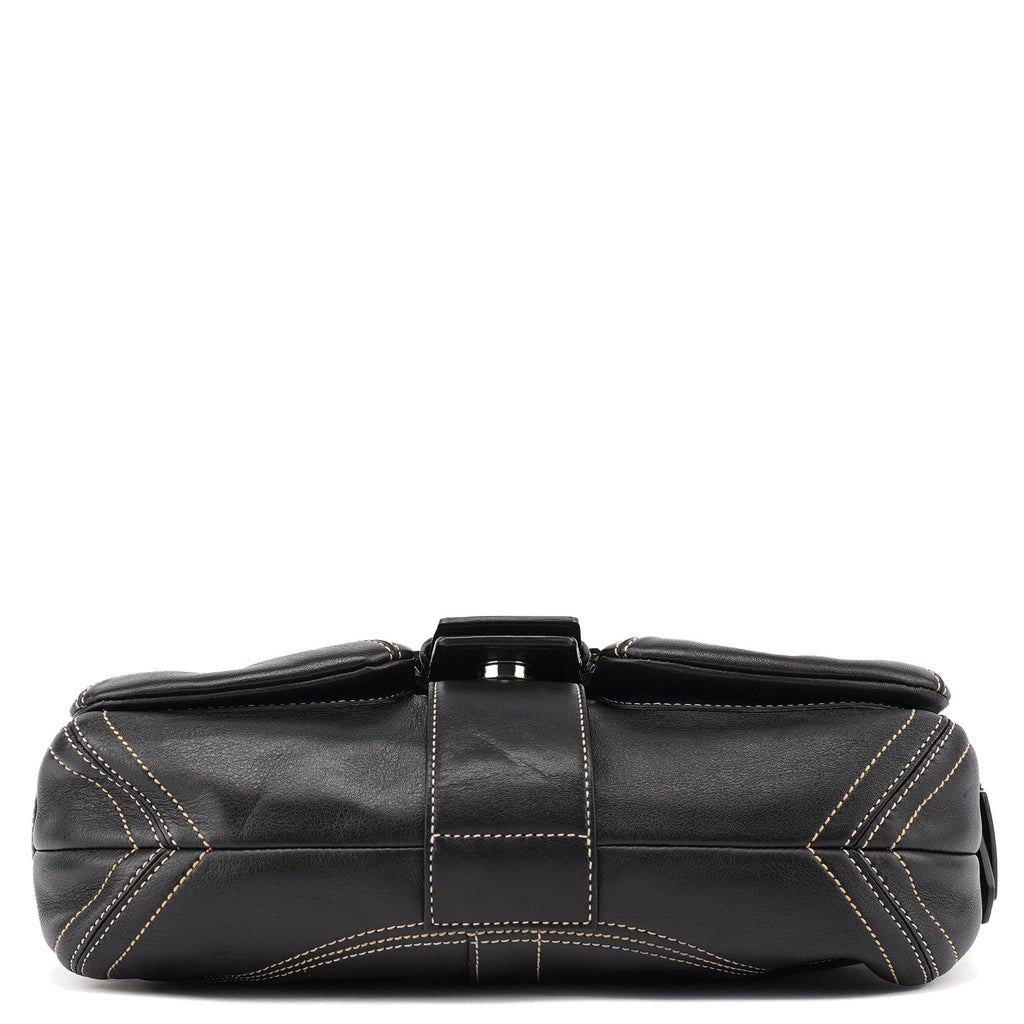 9434 Black Leather Soho Shoulder Bag