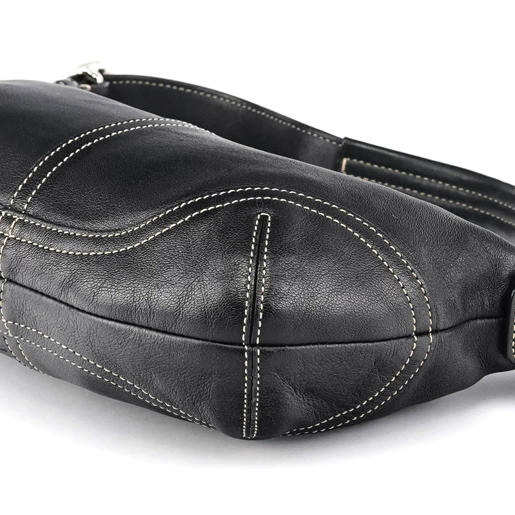 9541 Black Leather Shoulder Bag