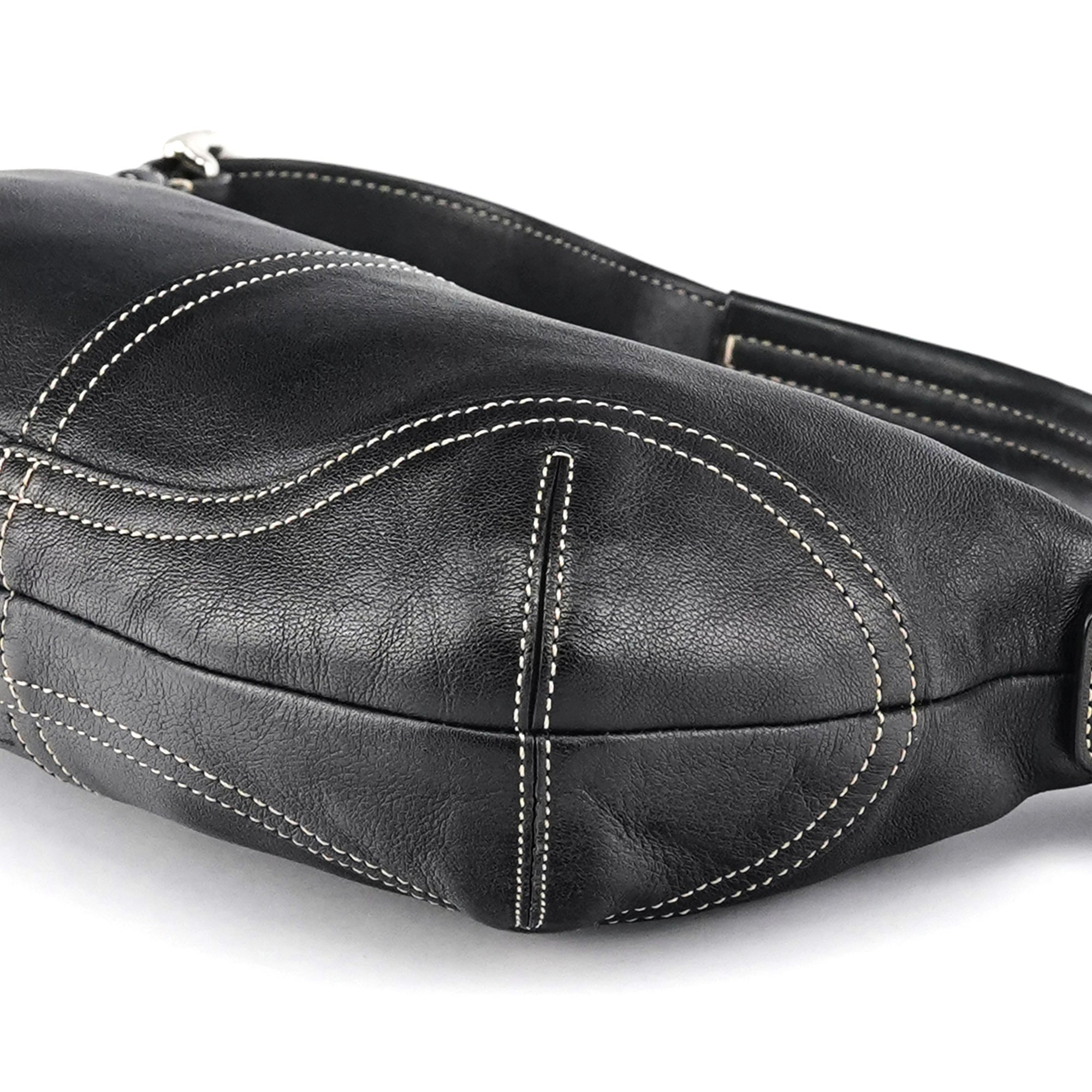 9541 Black Leather Shoulder Bag