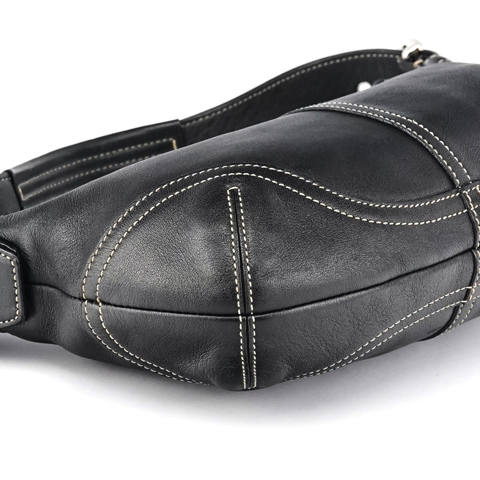 9541 Black Leather Shoulder Bag