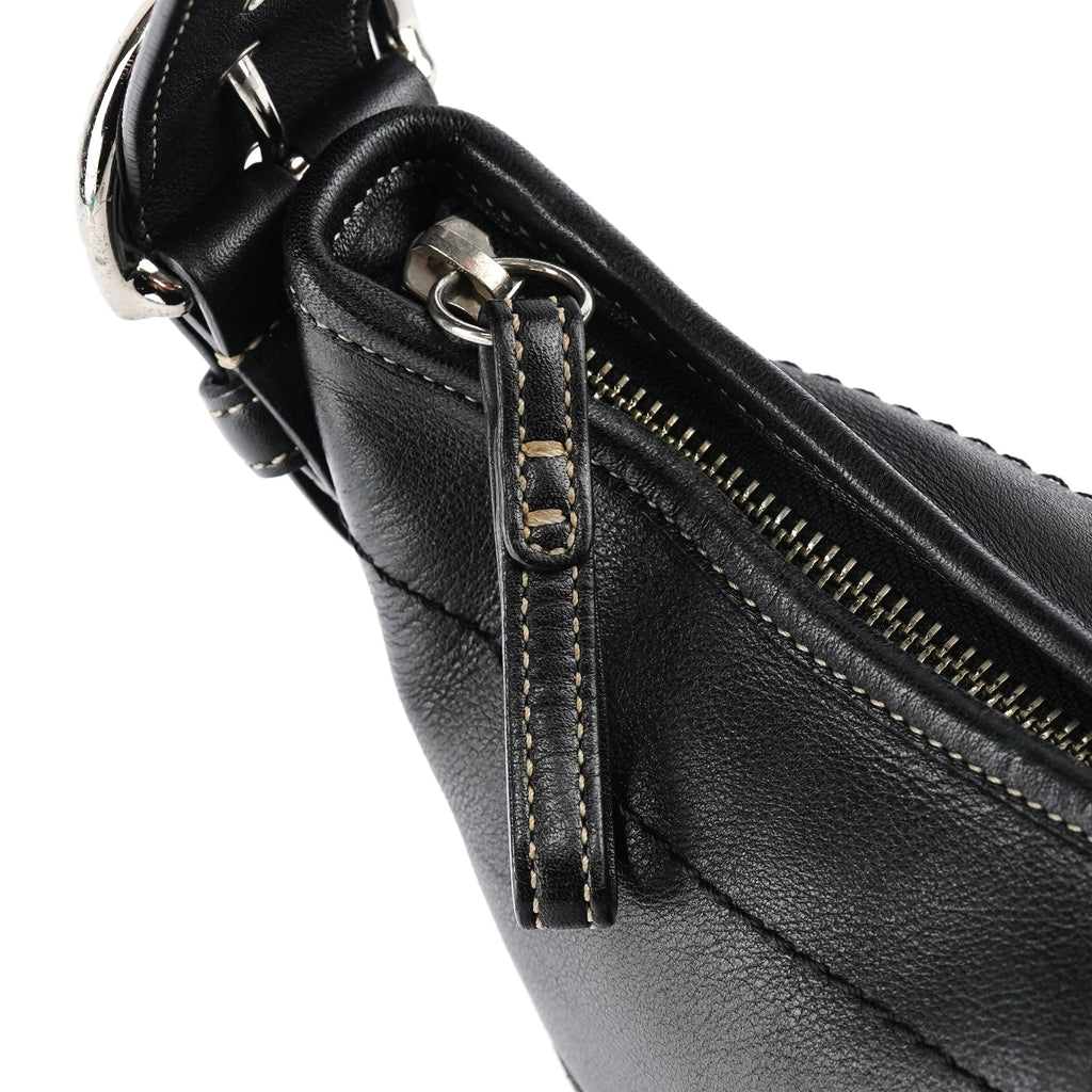 9541 Black Leather Shoulder Bag