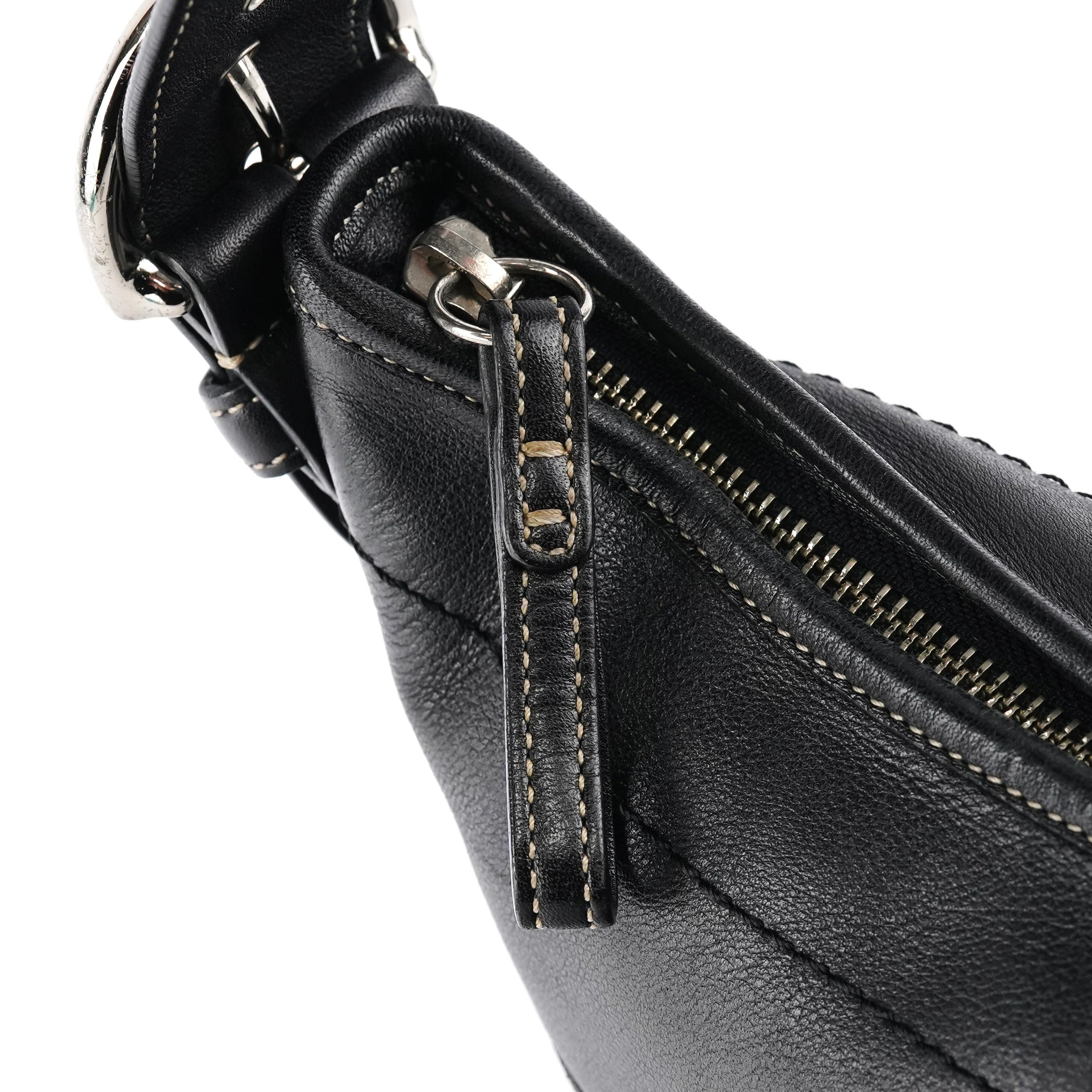9541 Black Leather Shoulder Bag
