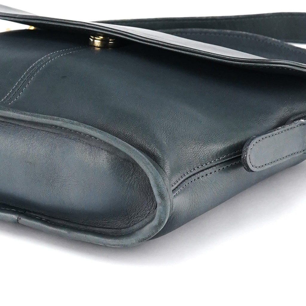 9807 Midnight Navy Leather Flap Shoulder Bag