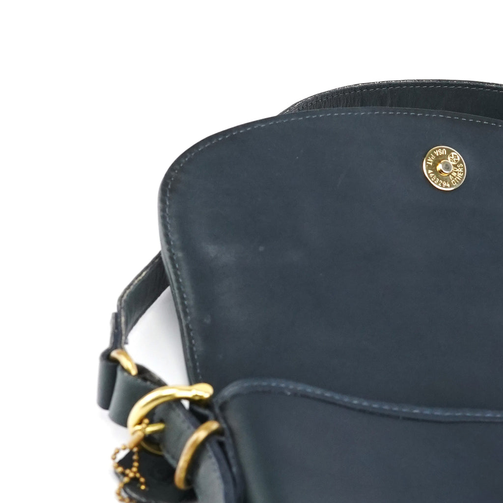 9807 Midnight Navy Leather Flap Shoulder Bag