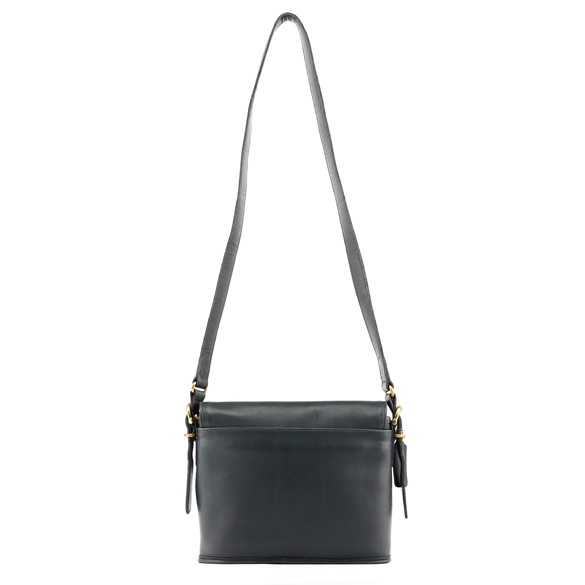 9807 Midnight Navy Leather Flap Shoulder Bag