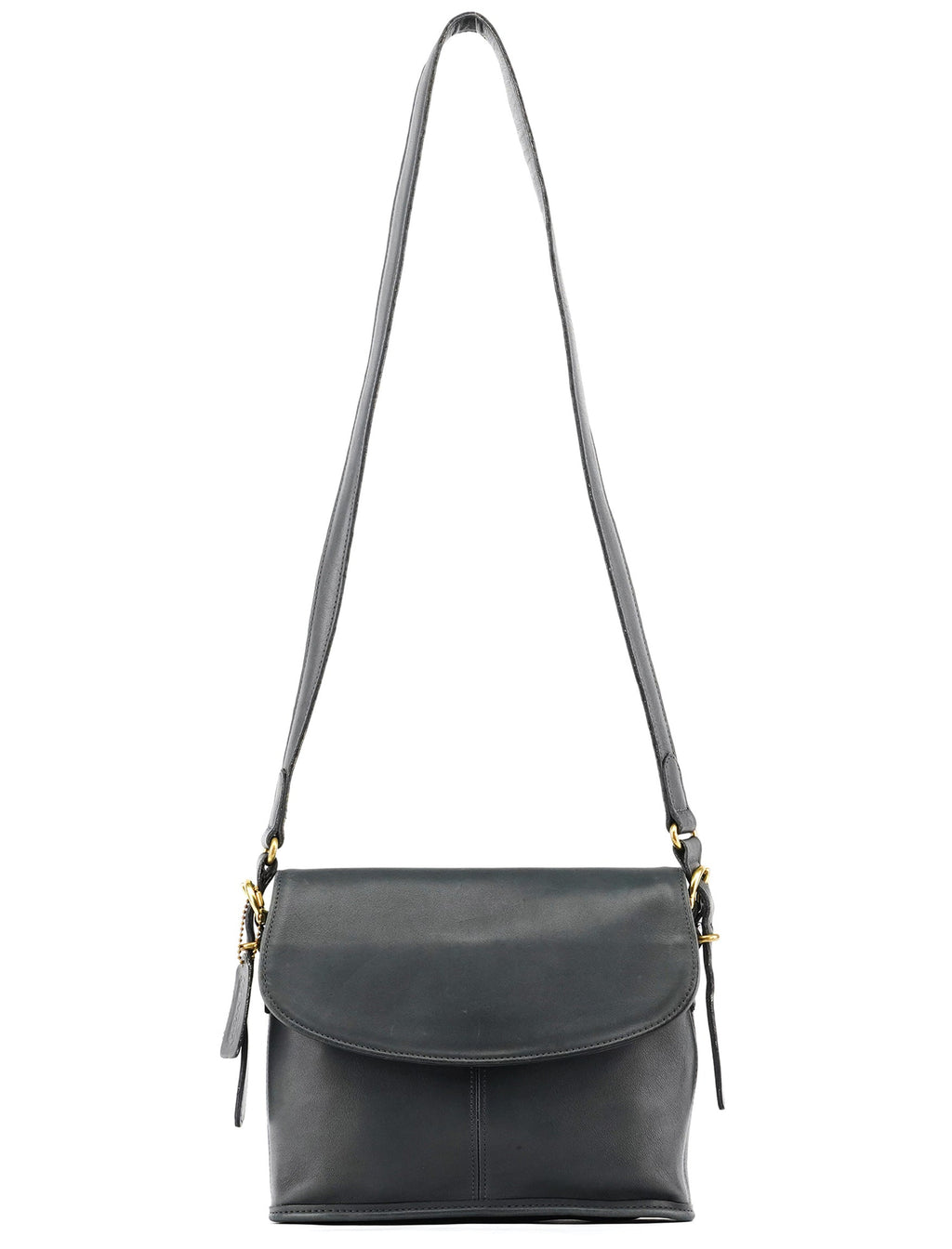 9807 Midnight Navy Leather Flap Shoulder Bag