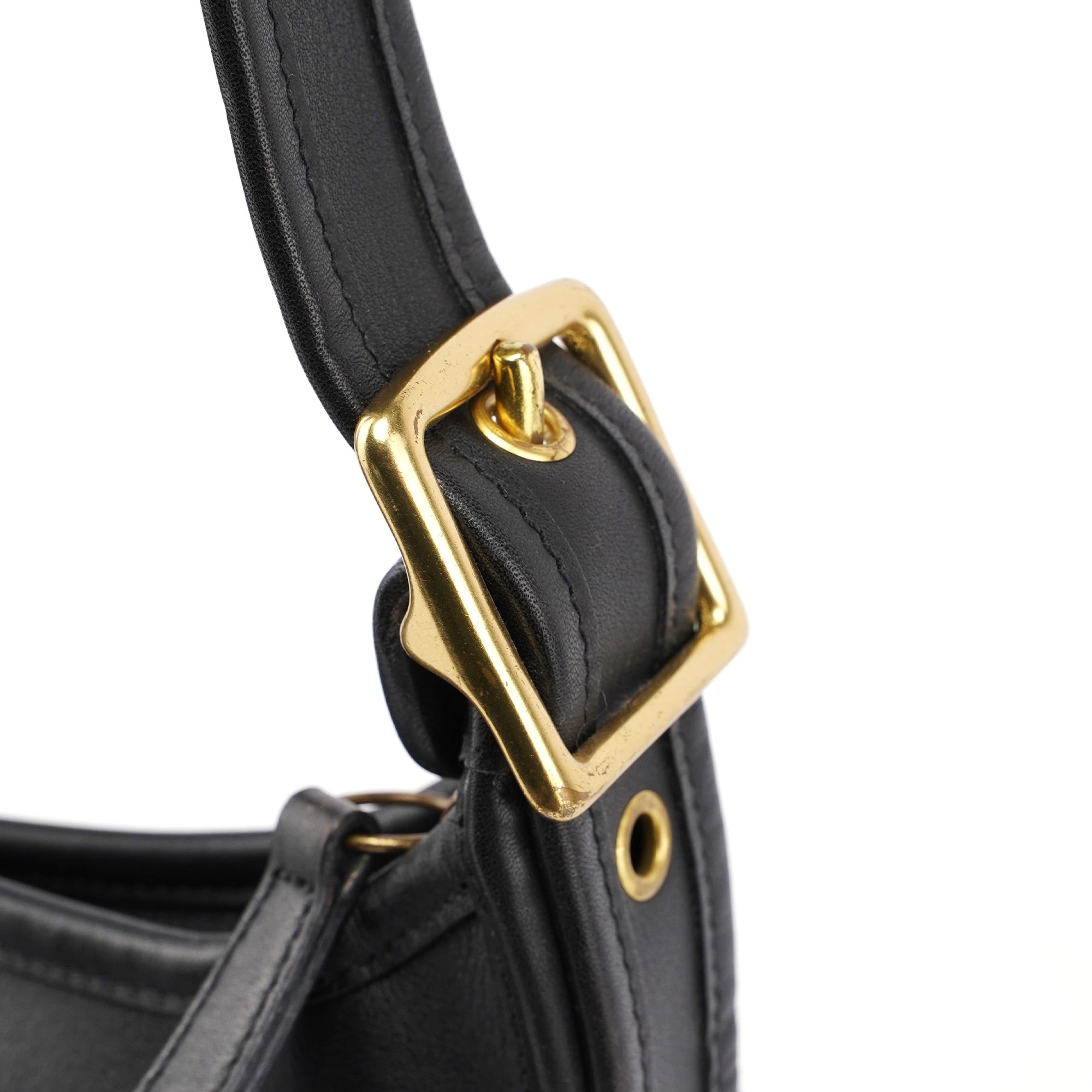 9966 Black Leather Ergo Shoulder Bag